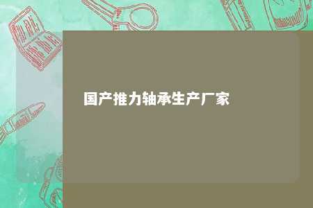 国产推力轴承生产厂家 