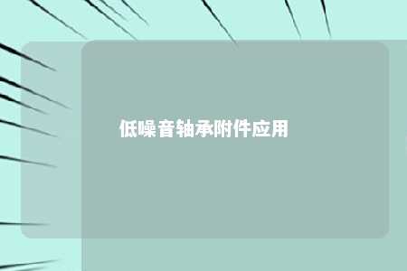 低噪音轴承附件应用 